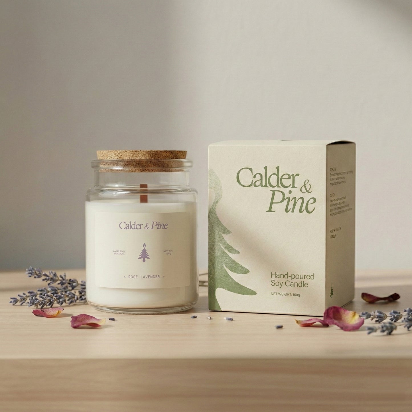 Rose Lavender Hand-poured Soy Candle